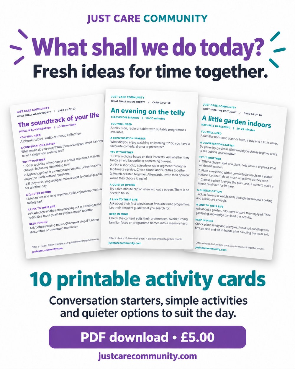 What Shall We Do Today sample card 1